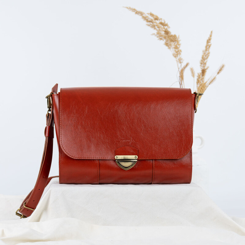 Ammyla Kožená kabelka Danae Big (tehlová hnedá)