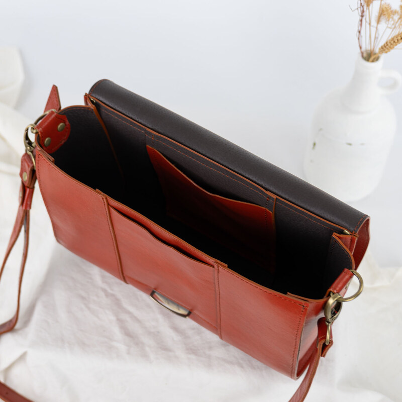 Ammyla Kožená kabelka Danae Big (tehlová hnedá)