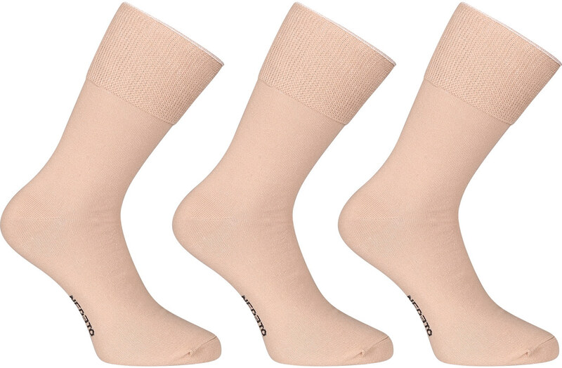 3PACK ponožky Nedeto vysoké medic béžové (3PMV003)