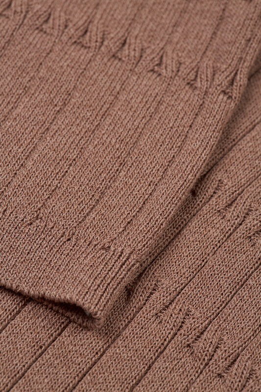 ŠATY GANT TEXTURED KNIT DRESS ROASTED WALNUT