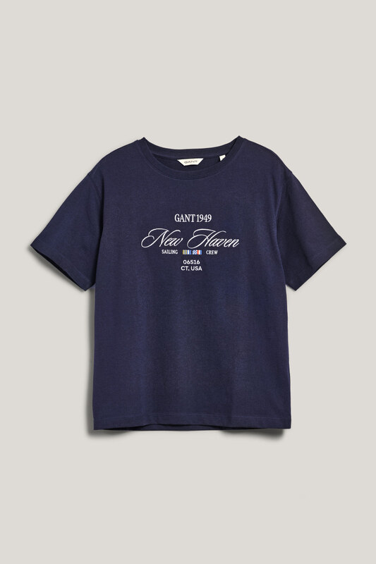TRIČKO GANT GRAPHIC SS T-SHIRT EVENING BLUE