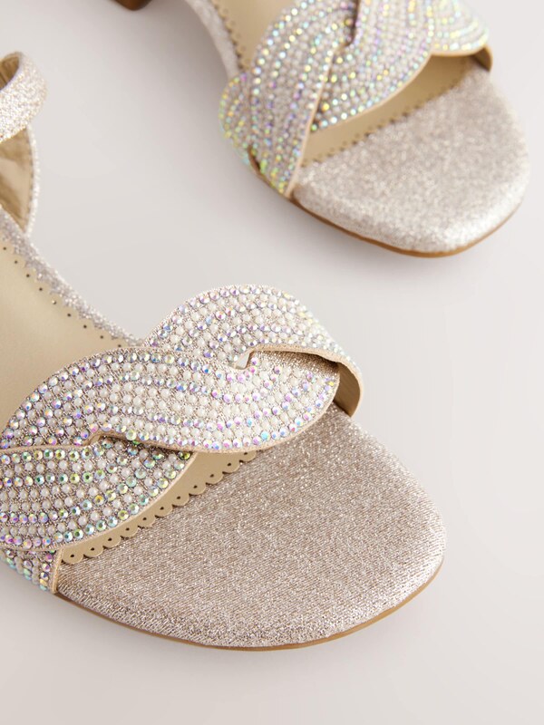 Next Sandále svetlomodrá / zlatá / svetlofialová / perlovo biela