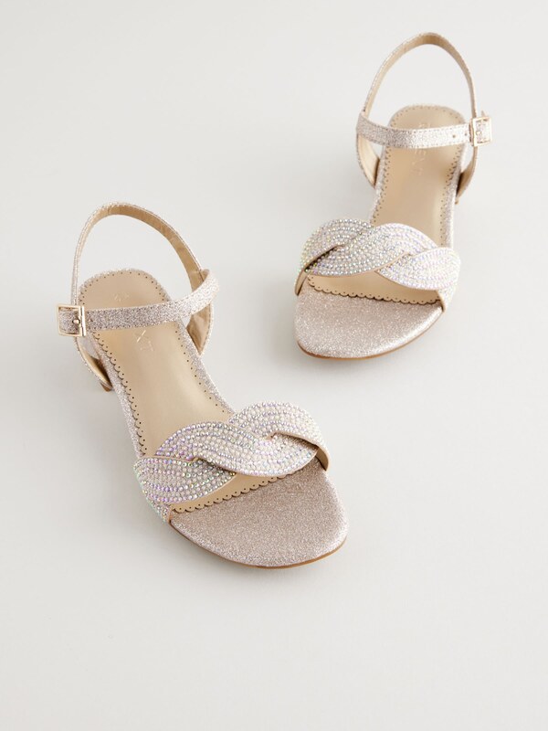 Next Sandále svetlomodrá / zlatá / svetlofialová / perlovo biela
