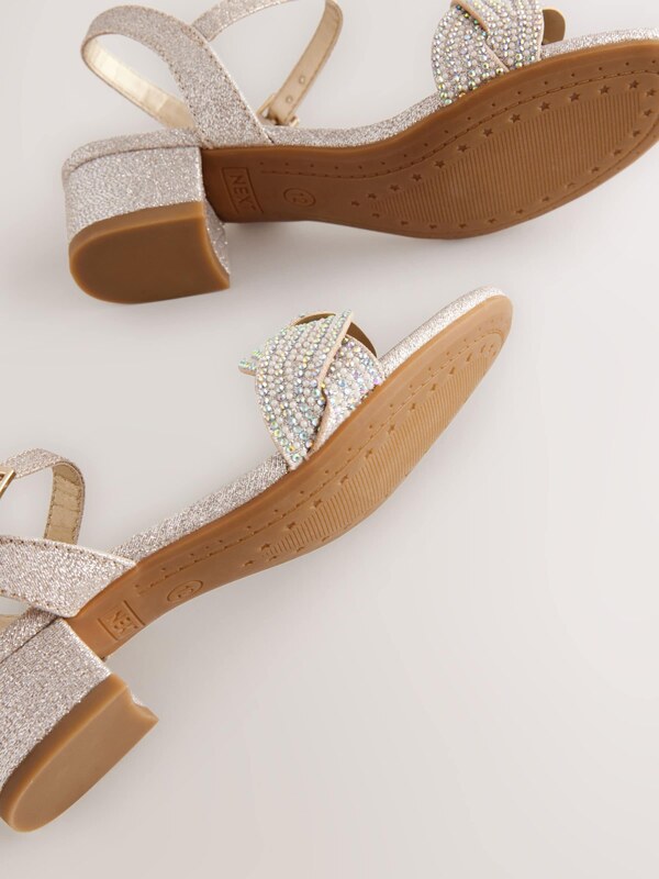 Next Sandále svetlomodrá / zlatá / svetlofialová / perlovo biela