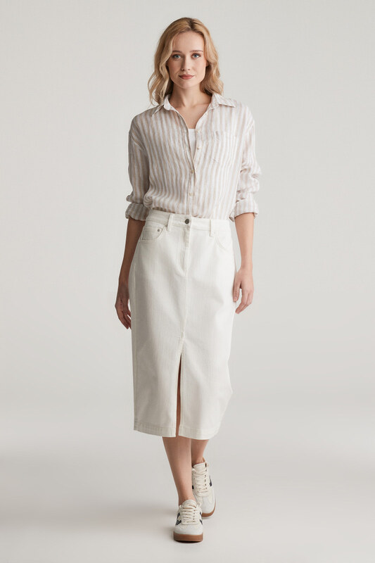 KOŠEĽA GANT REL STRIPED LINEN SHIRT DRY SAND