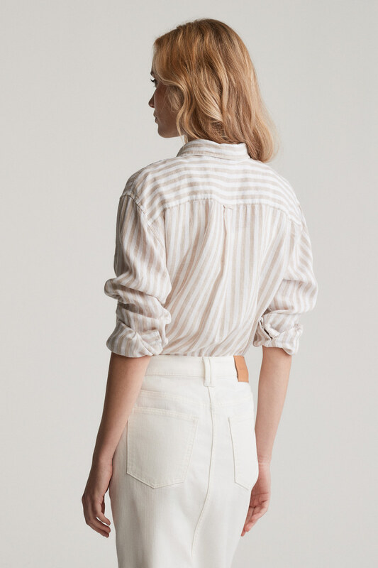 KOŠEĽA GANT REL STRIPED LINEN SHIRT DRY SAND