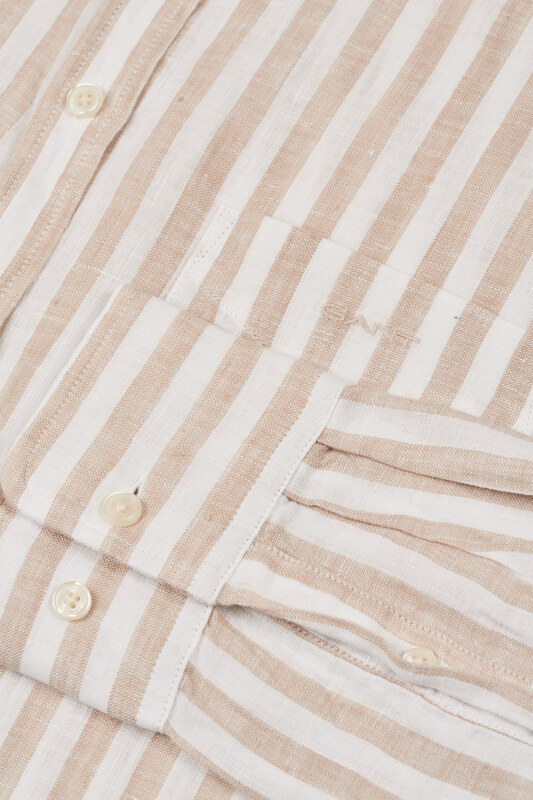 KOŠEĽA GANT REL STRIPED LINEN SHIRT DRY SAND