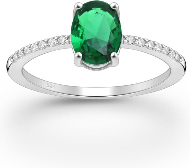 Strieborný prsteň Jasma ZELENÝ