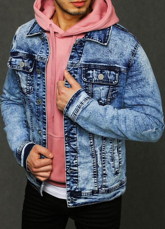BASIC Pánska modrá džínsová bunda TX3224