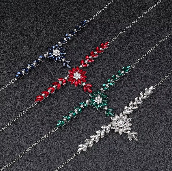 B-TOP Postriebrená 2-dielna súprava s kryštálovými kvetmi