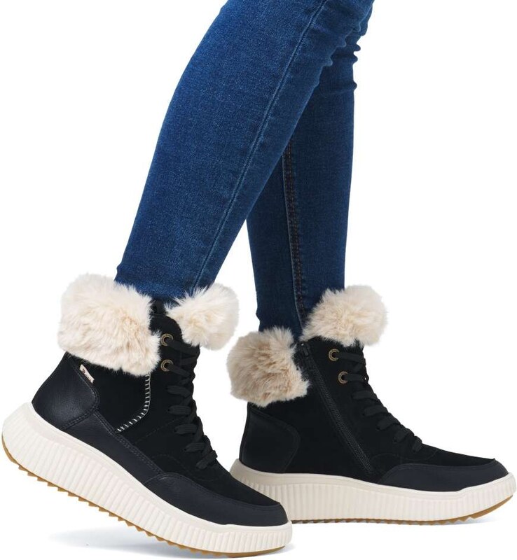 Dámska členková obuv RIEKER REVOLUTION W1773-00 čierna W4