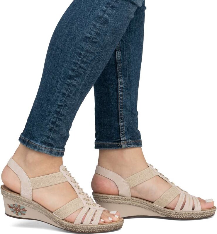 Dámske sandále RIEKER V2461-31 ružová S5