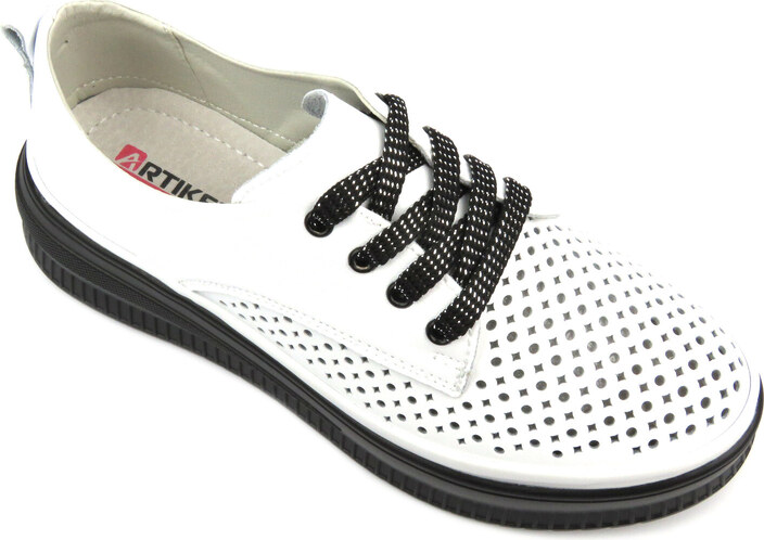 Ažurové polobotky, dámské tenisky - Artiker 54C1708, bílá