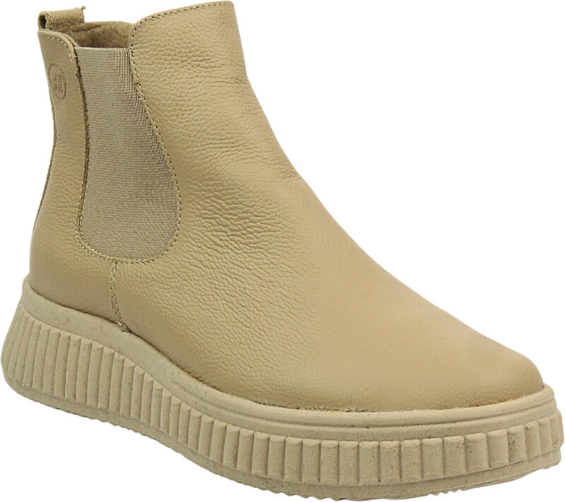 Helios Komfort Pohodlné dámské kožené pantofle - HELIOS Comfort 510P, světle béžová barva