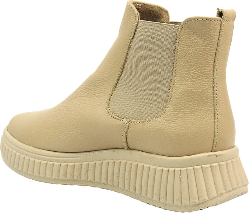 Helios Komfort Pohodlné dámské kožené pantofle - HELIOS Comfort 510P, světle béžová barva