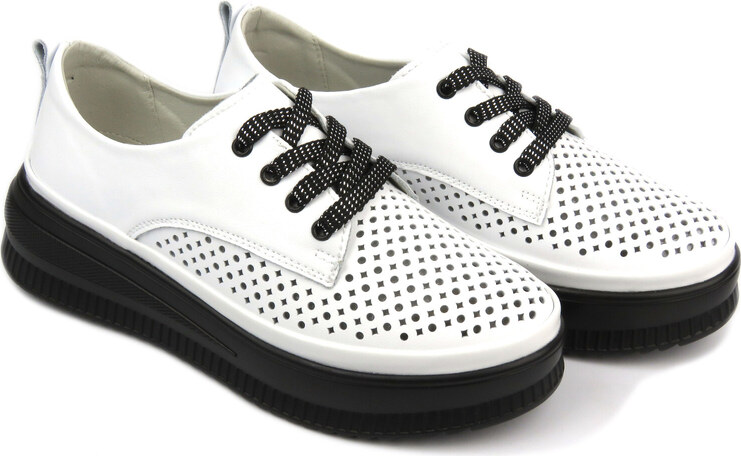 Ažurové polobotky, dámské tenisky - Artiker 54C1708, bílá