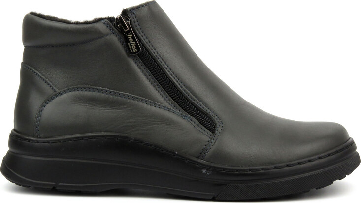 Dámské kotníkové boty se dvěma zipy - HELIOS Komfort 595, šedé