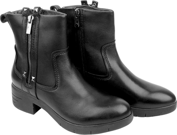 Marco Tozzi Semišové dámské kotníkové boty na vysokém podpatku - MACIEJKA 05720-01, černé