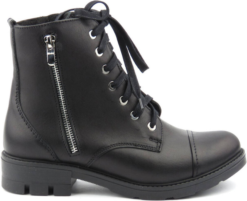 Kožené kozačky, dámské kozačky polské značky HELIOS Komfort 578, černé