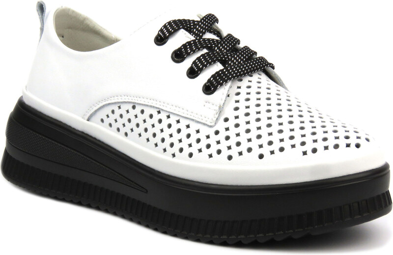 Ažurové polobotky, dámské tenisky - Artiker 54C1708, bílá