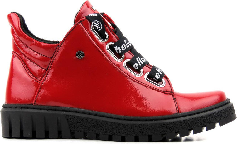 Dámské kotníkové boty z lakované kůže - HELIOS Komfort 513, červená