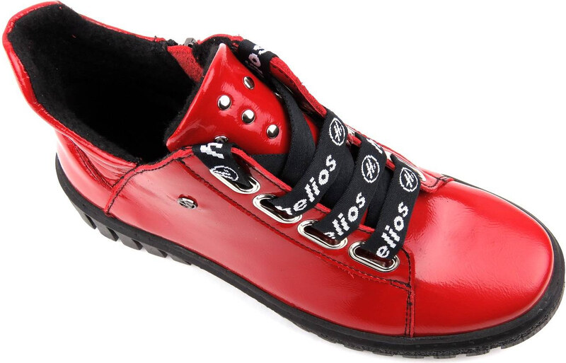 Dámské kotníkové boty z lakované kůže - HELIOS Komfort 513, červená