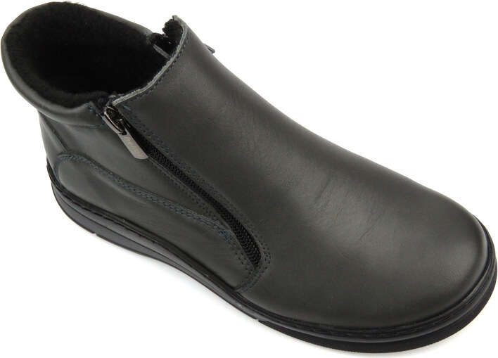 Dámské kotníkové boty se dvěma zipy - HELIOS Komfort 595, šedé