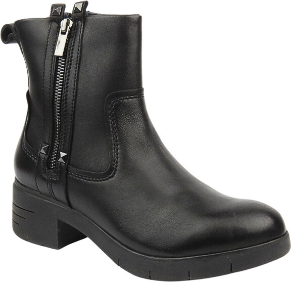 Marco Tozzi Semišové dámské kotníkové boty na vysokém podpatku - MACIEJKA 05720-01, černé