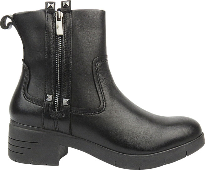 Marco Tozzi Semišové dámské kotníkové boty na vysokém podpatku - MACIEJKA 05720-01, černé