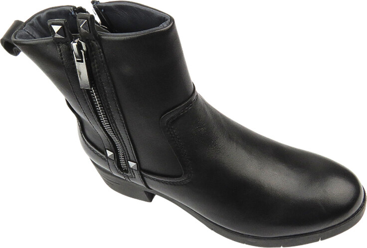 Marco Tozzi Semišové dámské kotníkové boty na vysokém podpatku - MACIEJKA 05720-01, černé