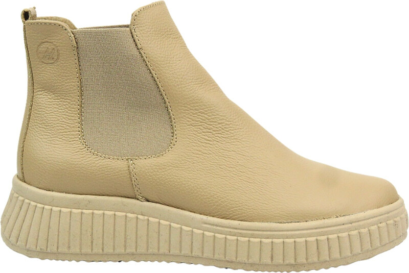 Helios Komfort Pohodlné dámské kožené pantofle - HELIOS Comfort 510P, světle béžová barva