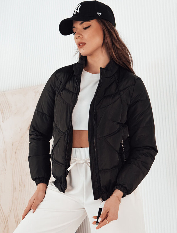 BASIC Čierna prešívaná bunda SALECA TY4250