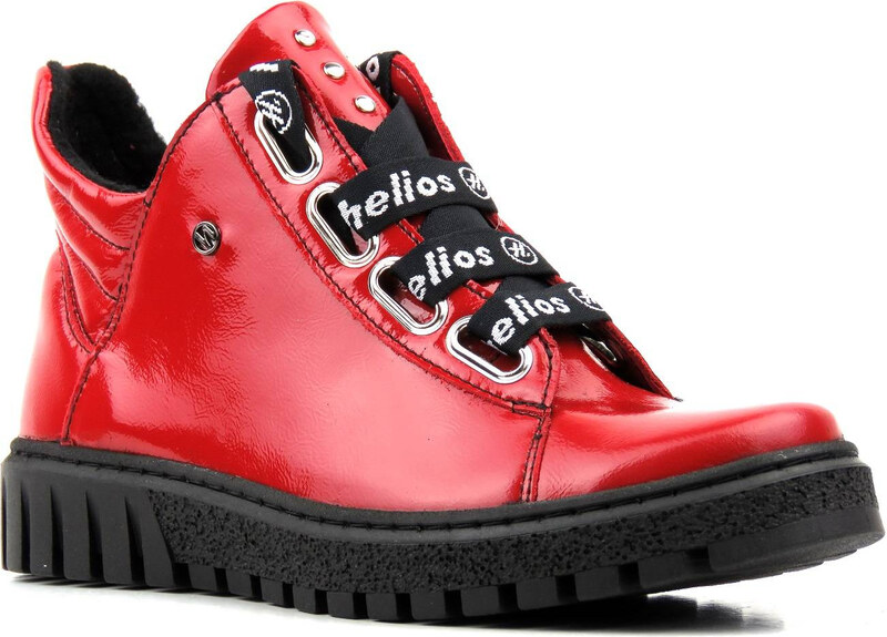 Dámské kotníkové boty z lakované kůže - HELIOS Komfort 513, červená