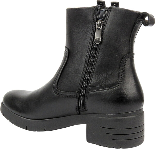 Marco Tozzi Semišové dámské kotníkové boty na vysokém podpatku - MACIEJKA 05720-01, černé