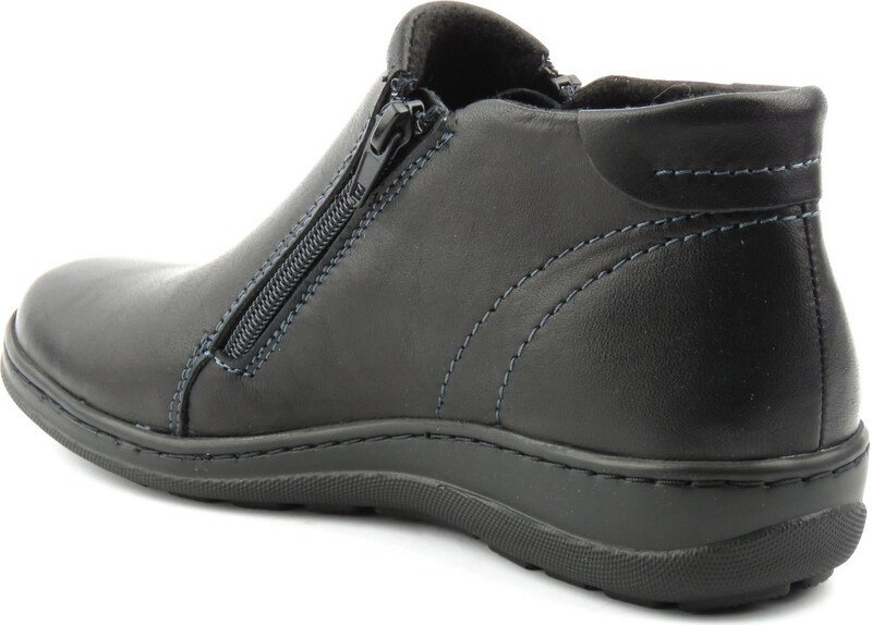 Lehké a pohodlné dámské kotníkové boty z přírodní kůže - HELIOS KOMFORT 642, černá