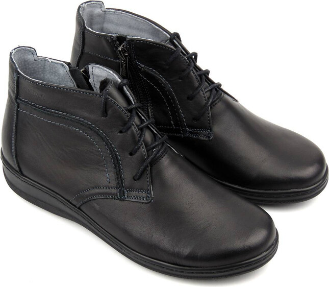 Lehké, pohodlné dámské kotníkové boty vyrobené v Polsku - HELIOS Komfort 612-2, černé