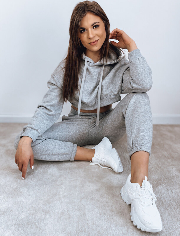 BASIC Svetlosivá teplákovka SERINE s "crop" mikinou AY0642