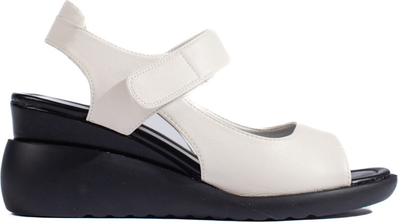 Comfortable white wedge sandals by Sergio Leone