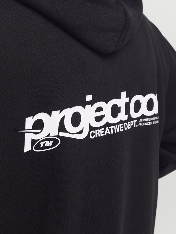 JACK & JONES Mikina 'JCOUnion' čierna / biela