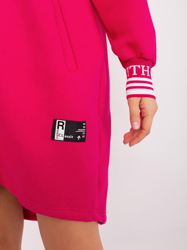 RELEVANCE Tmavoružová dlhá mikina na zips -RV-BL-9225.96P-fuchsia