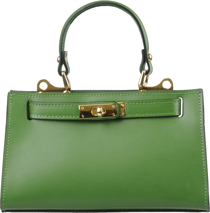 Zelená kožená talianska kabelka Anita Verde s prídavným pruhom III NovaKabelka.sk