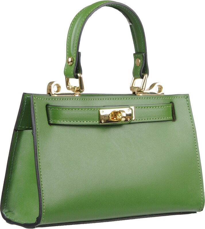 Zelená kožená talianska kabelka Anita Verde s prídavným pruhom III NovaKabelka.sk