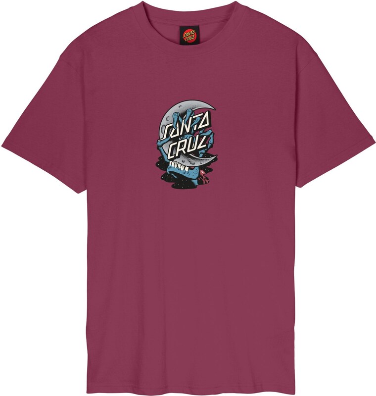 santa cruz Pánske tričko crescent bone hand t-shirt burgundy