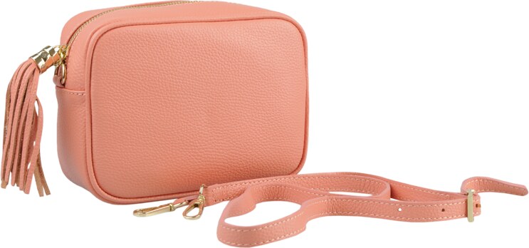 Ružová kožená talianska crossbody kabelka Bala Salmone s prídavným pruhom IV NovaKabelka.sk