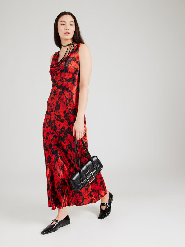 TOPSHOP Šaty červená / čierna