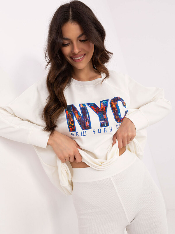 BASIC Smotanová dámska súprava s legínami EM-KMPL-830.22-ecru