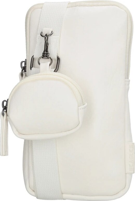 Beagles Biela kožená kabelka na mobil + mini vrecúško „DuoCarry“ 2v1