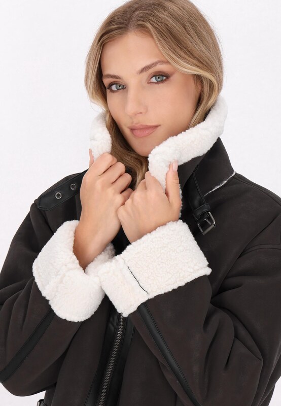 DreiMaster Vintage Zimná bunda antracitová / biela