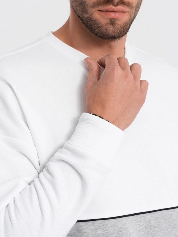 Ombre Clothing Nevšedná mikina v sivej farbe V1 OM-SSNZ-0130