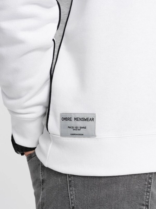 Ombre Clothing Nevšedná mikina v sivej farbe V1 OM-SSNZ-0130